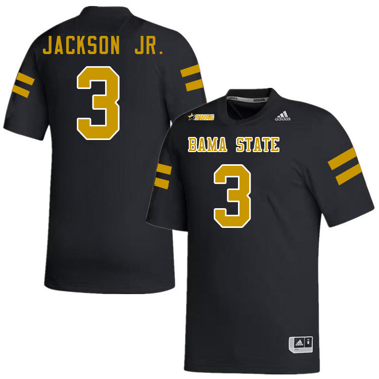 Alabama State Hornets #3 Cail Jackson Jr. College Football Jerseys Stitched Sale-Black